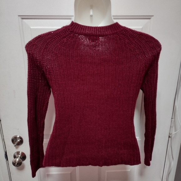 Love by Chelsea Maroon Stitch Crew Neck Sweater Sz M - Picture 6 of 6